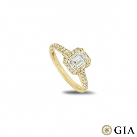 Yellow Gold Emerald Cut Diamond Ring 0.95ct F/VVS1 Yellow Gold Emerald Cut Diamond Ring 0.95ct F/VVS1